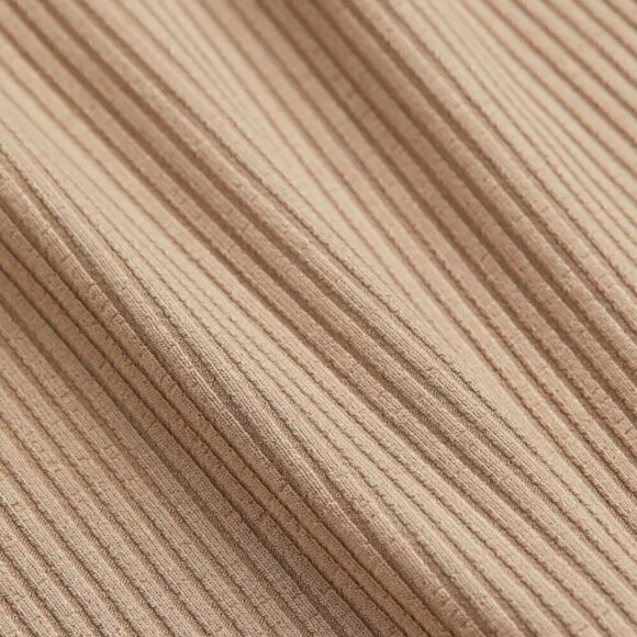 NWOT H&M RIBBED BODYCON DRESS IN XS BEIGE - Picture 3 of 4